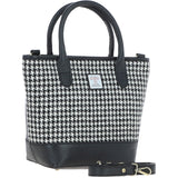 Ashwood Leather & Harris Tweed® Cloth Large Grab Bag Black/White: TW-64-12-BW