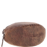 Ashwood Leather Rugby Ball Washbag Brown: Q-40