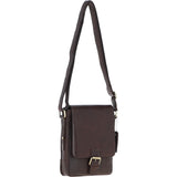Ashwood Compact Leather Flap Over Bag Brandy: Q-42