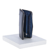 Large Leather Zip Around Note And Coin Purse Black : Ash-09