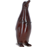 Elegant Leather Penguin Home Decor Ornament Chestnut: LF-193