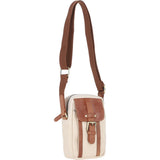 Fenland Canvas & Leather body Bag Tan/Cream: FEN-750