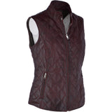 Diamond Quilted Leather Gilet Burgundy: RIGDEN GILLET