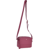 Zip Around 2 Section Small Leather Cross Body Bag Fuchsia – 62103