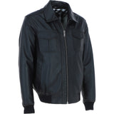 Men's Real Leather Bomber Jacket with Brando Collar Black: AWM-Pointer