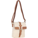 Fenland Canvas & Leather Crossbody Bag Tan/cream: FEN-753
