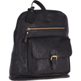Large Vintage Leather Backpack Black  – G28
