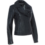 Ladies biker Jacket with Zippered Pockets Black: AWL-621
