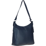 Chic Leather Shoulder Bag & Secure Zip Closure Navy: Antrim