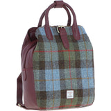 Ashwood Leather & Harris Tweed® Cloth Multi-Pocket Backpack Wine/Mcload: TW-66-17-WM