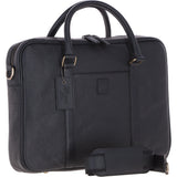 Mens Leather Laptop Messenger Bag Black: JOE