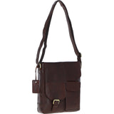 Elegant Ashwood Leather Unisex Crossbody Bag Brandy: G-19