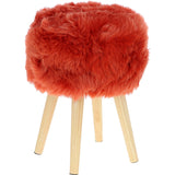 New Zealand Sheepskin Stool Burnt Orange: SHORT SHEEPSKIN STOOL