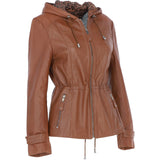 Luxurious Ashwood Leather Jacket with Hood Tan: Anne