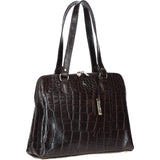Women’s Large Croc Finish Leather Bag Brown/croc: 22-064/R