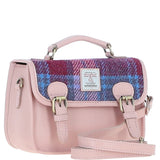 Ashwood Leather & Harris Tweed® Cloth Small Satchel Bag Baby-Pink/Pink: TW-67-15-BP