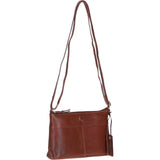 Elegant Leather Crossbody Bag Cognac: Delilah