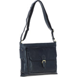 Vintage Medium Leather Shoulder Bag Navy – G23