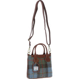 Ashwood Leather & Harris Tweed® Cloth Handbag with Removable Crossbody Strap Tan/Mcload: TW-21-02-TM