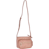 Small Compact Leather Crossbody Bag Rose Gold - 62662