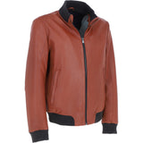 Ashwood Leather Men’s Modern Bomber Jacket Orange Tan: 162176