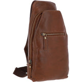 Michigan Leather Three Pocket Sling Bag Cognac: M-53