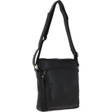 Michigan Leather Body Bag Black: M-56