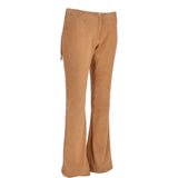 Women's Flared 60's Suede Leather Jeans  Beige suede: 35857