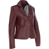 Ashwood Leather Women's Two Button Oxblood Blazer: 10157