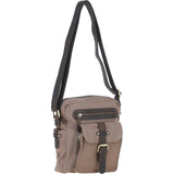Fenland Canvas & Leather Crossbody Bag Mud/grey: FEN-752