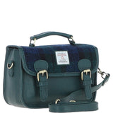 Ashwood Leather & Harris Tweed® Cloth Small Satchel Bag Green/Watch: TW-67-18-GW