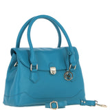 Premium Leather Shoulder Bag with Detachable Crossbody Strap Turquise: Y-56