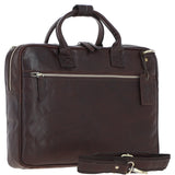 Classic Leather Laptop Bag Brandy: Q-44