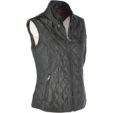 Diamond Quilted Leather Gilet Green: RIGDEN GILLET