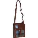 Ashwood Leather & Harris Tweed® Cloth Crossbody Bag Tan/Mcload: TW-24-02-TM