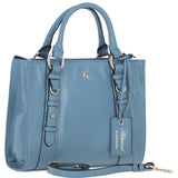 Real Leather Handbag with Adjustable Crossbody Strap Denim: 64867