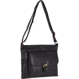 Ashwood Womens Vintage Medium Leather Shoulder Bag Black: G23