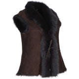 Toscana Suede Leather Gilet Brn/Brn: KB-42