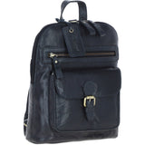 Small Vintage Leather Backpack Navy – G25