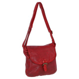 Tablet Friendly Medium Vintage Leather Bag Red: D-91