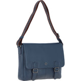 Brampton Leather Men's Emissary Messenger Bag Navy: 64403