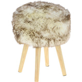 New Zealand Sheepskin Stool Wolf Tip: SHORT SHEEPSKIN STOOL