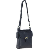 Vintage Small Leather Travel Shoulder Bag Navy – G24