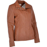 Womens Leather Jacket Tan/ nap: AWL-529