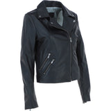 Ladies Leather Biker Jacket Black: G-Celia22