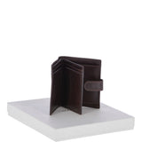 Vegetable Tanned Flip Side 6 card, ID & Coins Dual Bill fold Tab Leather Wallet Brown : 1246-VT