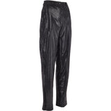 Womens Snake Print Leather Trousers Black/croc: 766 TROUSERS