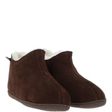Fenland Classic Suede Sheepskin  Bootie Slippers Brown: MENS BOOTY