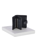 Cow Waxy Leather Classic 6 Card,ID, Coins &  Bill-Fold Tab Wallet Black : 1553