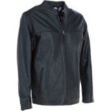 Ashwood Men’s Casual Real Leather Jacket with Mandarin Collar and Hidden Zip Black: AWM-COOPER